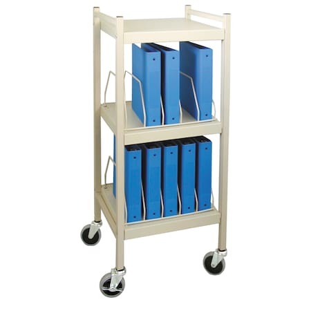 Omnimed Mobile Mini Open Binder/Chart Rack Strg System 3 Shelves 10 Binder Cap 260013-BG